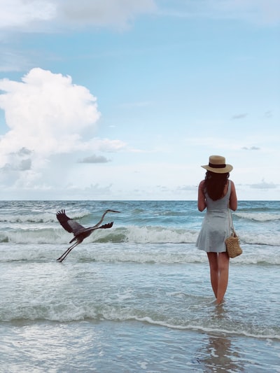 The woman on the beach
